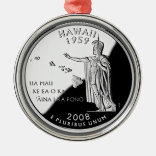 Faux Hawaii State Quarter Metal Tree Decoration