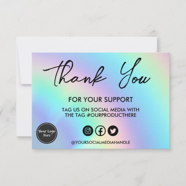 Faux Holo Colourful Thank you Media Insert (Front)