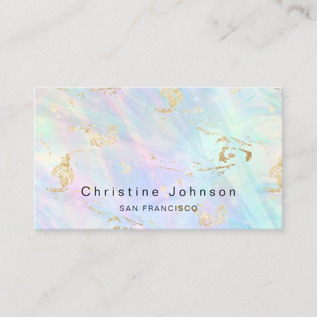 FAUX holographic abstract design Business Card (Front)