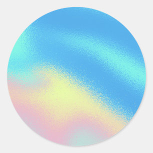Faux Holographic Bright Custom Classic Round Sticker