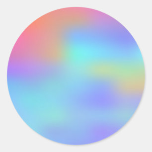 Faux Holographic Bright Custom Trendy Classic Round Sticker
