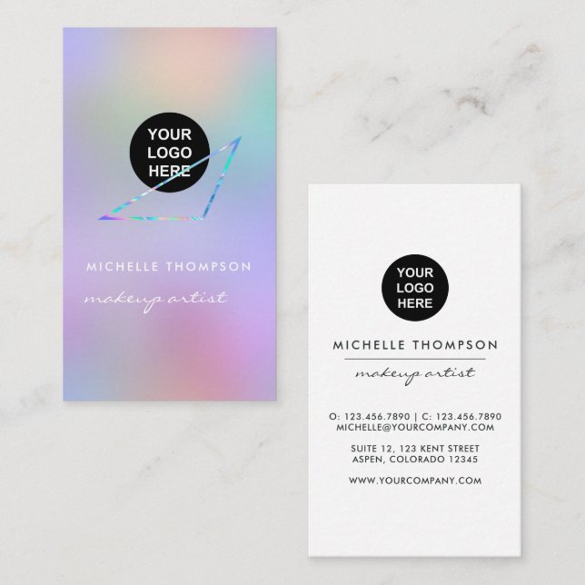 Faux Holographic Business Card (Front/Back)