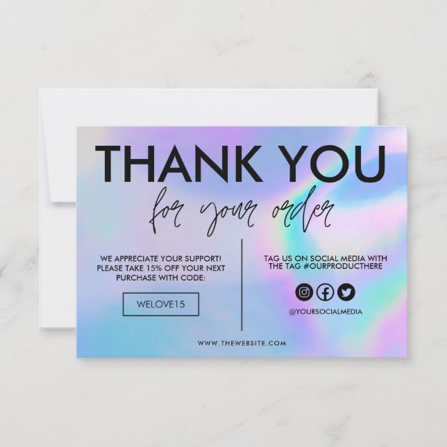 Faux Holographic Colour Thank you Media Insert (Front)