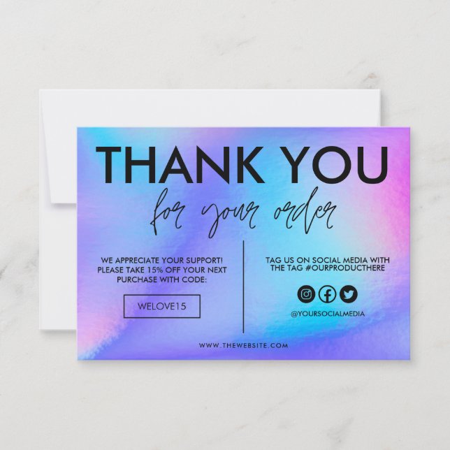 Faux Holographic Colour Thank you Media Insert (Front)
