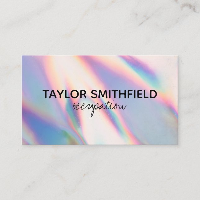Faux Holographic Custom  Business Card (Front)