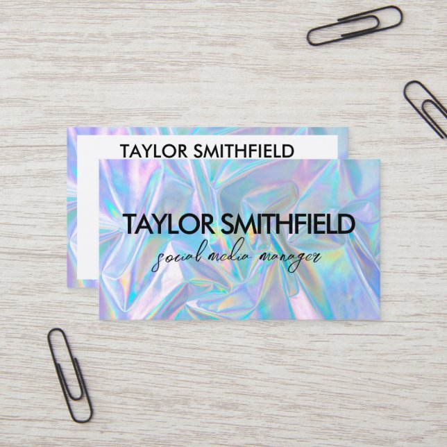 Faux Holographic Custom Business Card (Front/Back In Situ)