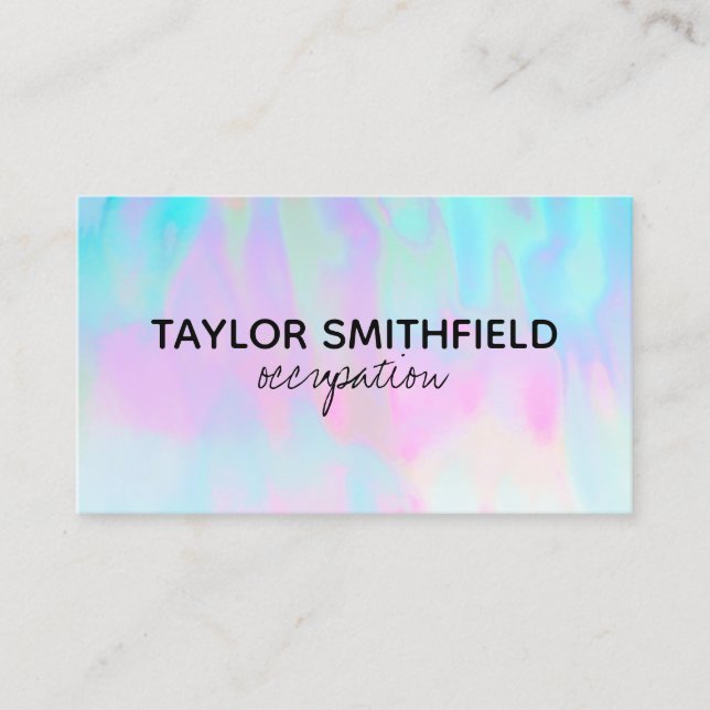 Faux Holographic Custom  Business Card (Front)