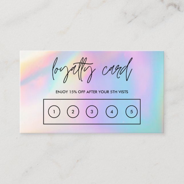 Faux Holographic Custom Loyalty Card (Front)