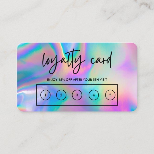 Faux Holographic Custom Loyalty Card (Front)