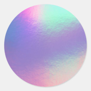 Faux Holographic Custom Trendy Classic Round Stick Classic Round Sticker