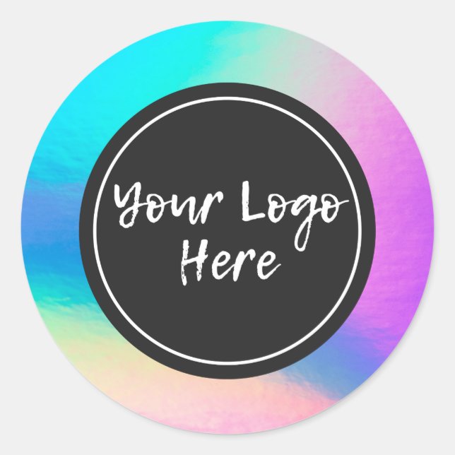Faux Holographic Custom Trendy Classic Round Stick Classic Round Sticker (Front)