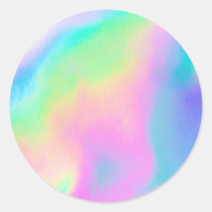 Faux Holographic Custom Trendy Classic Round Sticker