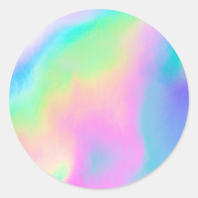 Faux Holographic Custom Trendy Classic Round Sticker (Front)