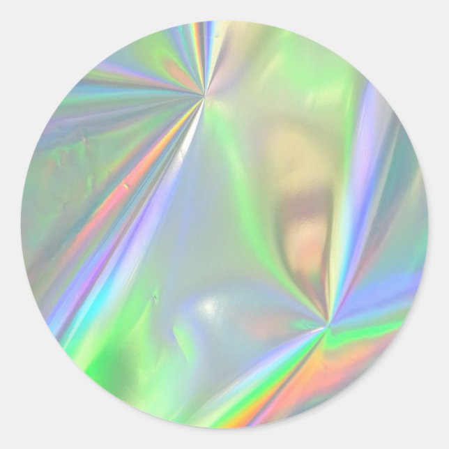 Faux Holographic Custom Trendy  Classic Round Sticker (Front)