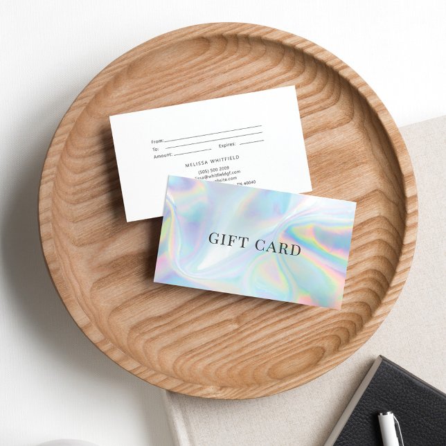 Faux Holographic Gift Certificate (Holographic Front Gift Card Small Business Owner)