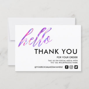 Faux Holographic Hello Thank you Media Insert