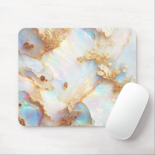 Faux Holographic Iridescent Opal Crystal Fantasy Mouse Mat