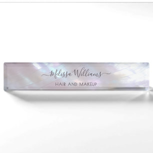 FAUX Holographic Makeup Artist Nameplate