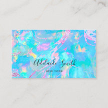 FAUX holographic opal pink turquoise