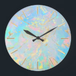 FAUX holographic opal stone Large Clock<br><div class="desc">please note the holographic effect is not real,  but just simulated</div>