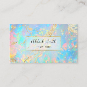 FAUX holographic opal texture Business Card