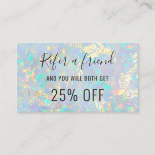 FAUX holographic opal texture referral Business Card