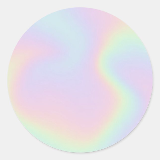 Faux Holographic Pastel Custom Trendy Classic Roun Classic Round Sticker (Front)