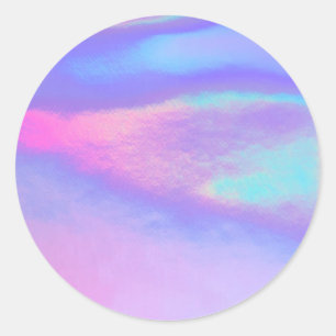 Faux Holographic Purple Custom Trendy Classic Round Sticker