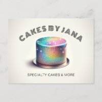 Faux Holographic Rainbow Glitter Cake Bakery