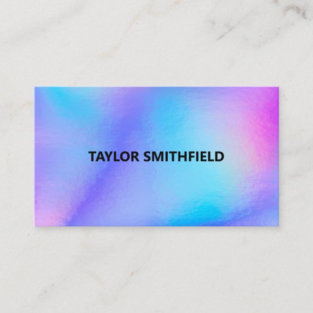 Faux Holographic Trendy Business Card (Front)