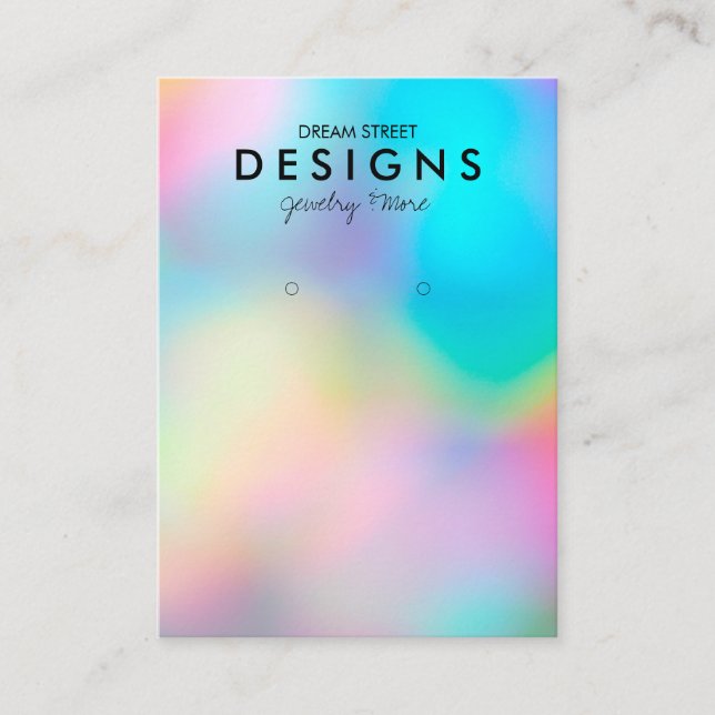Faux Holographic Trendy Earring Display Card (Front)