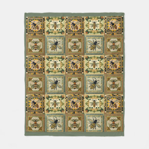 Faux Honeybee Quilt Fleece Blanket