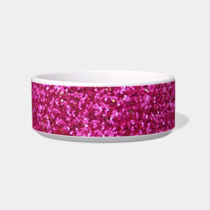 Faux Hot Pink Glitter Bowl