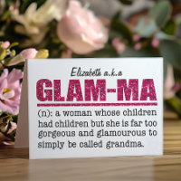 Faux Hot Pink Glitter Glam-Ma