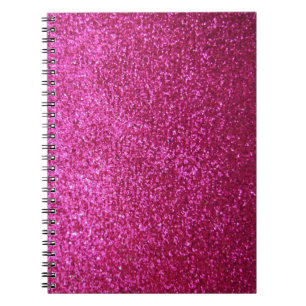 Faux Hot Pink Glitter Notebook