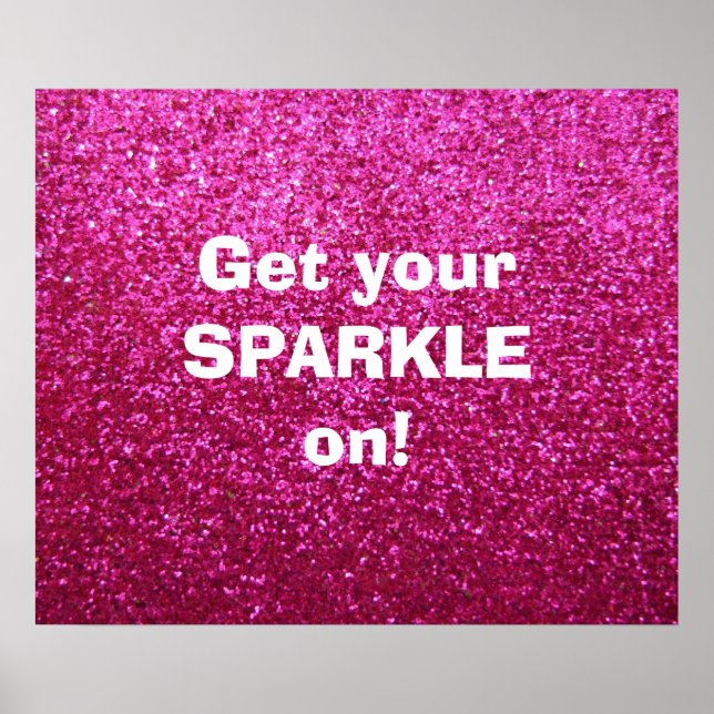 Faux Hot Pink Glitter Poster (Front)