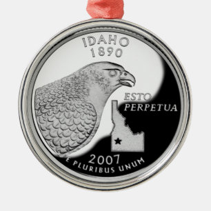 Faux Idaho State Quarter Metal Tree Decoration