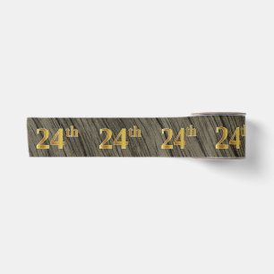 Faux/Imitation Gold "24th" Event Number (Rustic) Satin Ribbon