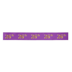 Faux/Imitation Gold "26th" Event Number (Purple) Satin Ribbon