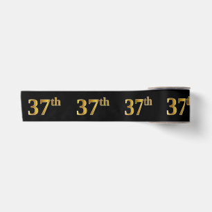 Faux/Imitation Gold "37th" Event Number (Black) Satin Ribbon