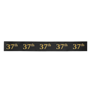Faux/Imitation Gold "37th" Event Number (Black) Satin Ribbon