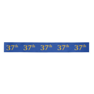 Faux/Imitation Gold "37th" Event Number (Blue) Satin Ribbon