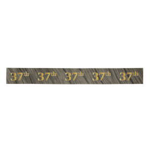 Faux/Imitation Gold "37th" Event Number (Rustic) Satin Ribbon