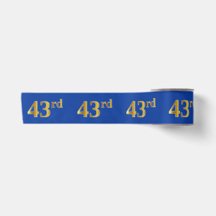 Faux/Imitation Gold "43rd" Event Number (Blue) Satin Ribbon