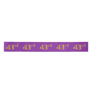 Faux/Imitation Gold "43rd" Event Number (Purple) Satin Ribbon