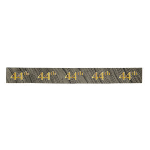 Faux/Imitation Gold "44th" Event Number (Rustic) Satin Ribbon