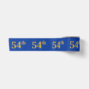Faux/Imitation Gold "54th" Event Number (Blue) Satin Ribbon
