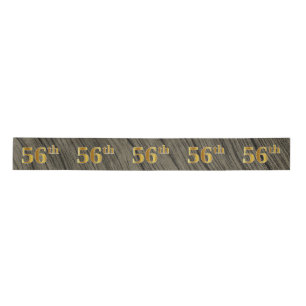Faux/Imitation Gold "56th" Event Number (Rustic) Satin Ribbon