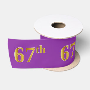 Faux/Imitation Gold "67th" Event Number (Purple) Satin Ribbon