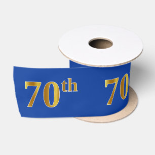 Faux/Imitation Gold "70th" Event Number (Blue) Satin Ribbon